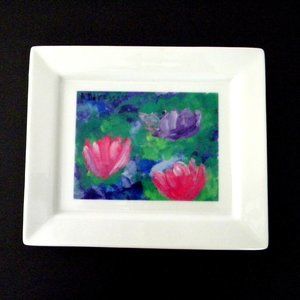 Rectangular Ceramic Art Plate Serving Platter